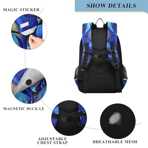 Cartoon Blue Dragon Backpack Lightweight Daypack Laptop Backpack School Elementary Travel Computer Bookbag3