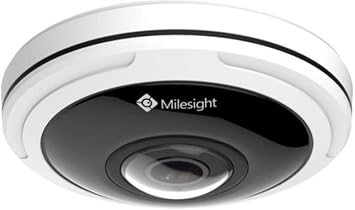 Milesight MS-C9674-PA 12MP AI 360 Panoramic Fisheye Mini Network Camera, 1/1.7" Progressive Scan CMOS, 1.98mm@F2.8 Lens, Resolution 4000x3000, Up to 15m IR Distance, Support PoE, DC12V