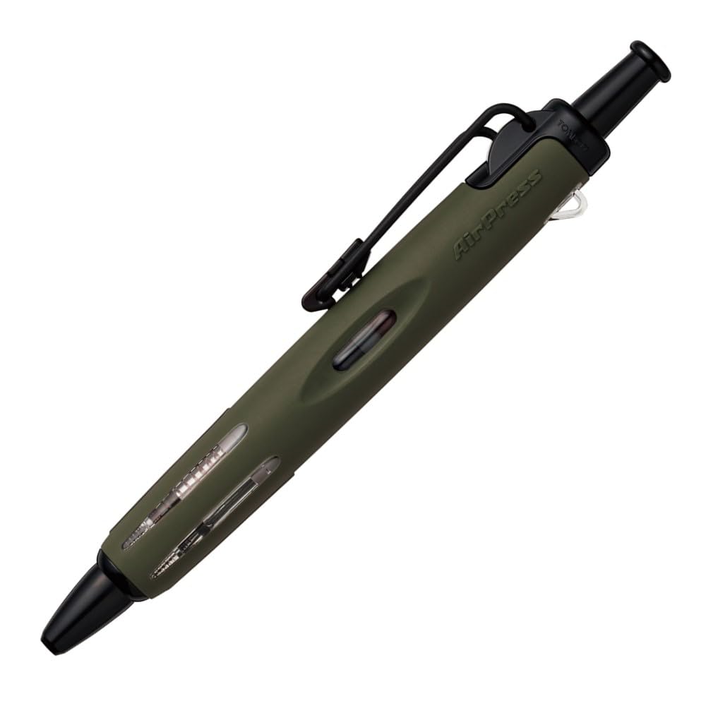 トンボ鉛筆 油性ボールペン 加圧式 エアプレス 0.7mm カーキ 1本 BC-…