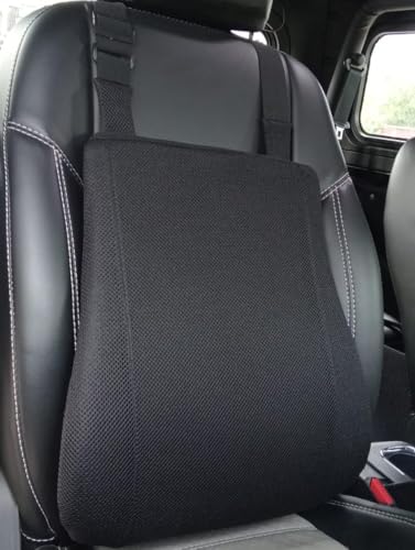 Image of HOMBOX Car Backrest Memory Foam Lumbar Support Cushion for Car Seat | Orthopedic Lower Back Support Pillow | Ergonomic Back Cushion for Driving | Breathable Washable Cover I Black