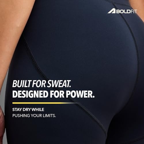 Image of Boldfit Limitless NYLOFLEX HIGH Rise Tights Gym Pants for Women Workout Breathable Tights for Woman Workout Activewear Leggings for Women Ankle Length Stretchable Pants for Woman Gym Lower
