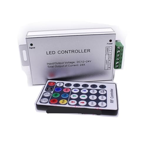 Contrôleur LED RGB haute puissance 24A boîtier métallique avec télécommande 28 touches