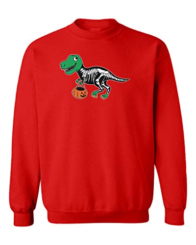 T Rex Skeleton Outfit - Trick Or Treat Youth Fleece Crewneck Sweater