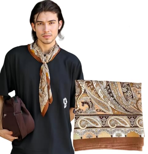 Square Silk Feeling Neck Scarf for Men Fashion Scarves for Hair Scarf Satin Hair Bandana Hair Wrap Neck Scarf