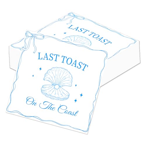 Last Toast On The Coast Bachelorette Napkins Party Decorations, Yoyuspy 50PCS Coast Bachelorette Disposable Paper for Bridal Wedding and Baby Shower Supplies