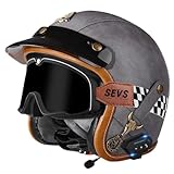 Casco 3/4 Bluetooth Cascos Abiertos para Moto Pegatinas Casco Moto Scooter Parabrisas ABS All-Season Cruiser Motorcycle