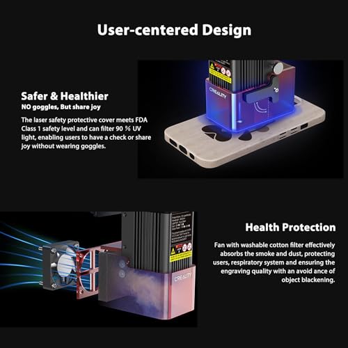Creality Falcon 5 W lasergraveermachine, zeer nauwkeurig, 10.000 mm/min, lasergraveermachine voor hout, metaal, glas, leer, doe-het-zelf lasergraveermachine voor beginners - Afbeelding 6