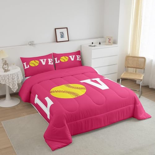 Image of Feelyou Softball Bedding Set Toddler Size for Kids Boys Girls 3Pcs