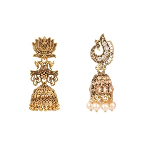 Image of Earrings Set for women, Earrings Set of 16 with Folding Jewellery Box, Traditional & Modern Earring Set for Women & Girls, Jhumka for women, Gifts for woman with Box