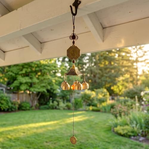 Campanilla colgante vintage de 5 campanas para decoración de jardín y terrazas 5