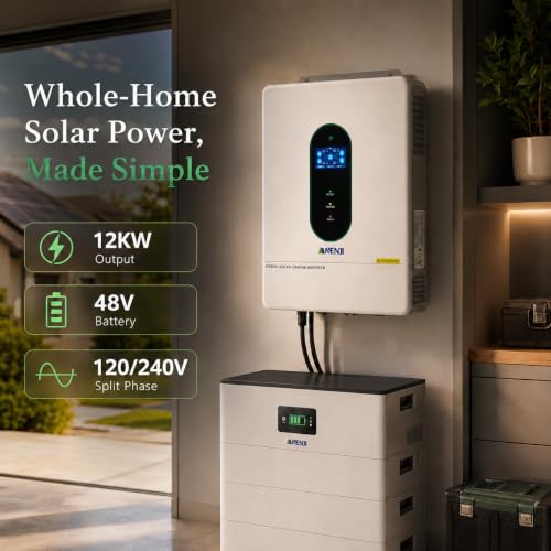 Image of 12000W Hybrid Solar Inverter 48V Split Phase 120V /240V, Dual MPPT 500V Input, Pure Sine Wave Off Grid Inverter Charger with WiFi & BMS Support, Parallel up to 6 Units-UL Certification