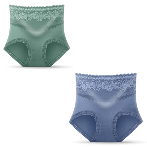 ALOEU Lacyfit - Silky Comfort High Waist Hiplift Panties, Tummy Control Butt Lift Underwear(D,XXL)