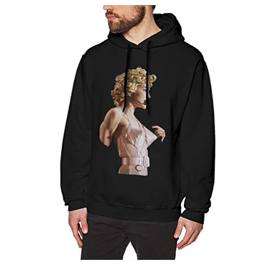 DeyAope Madonna In Pink Cone Bra Corset Blonde Ambition Tour 1990 Sudadera Clásica con Capucha para Hombre con Cordón Black XXL