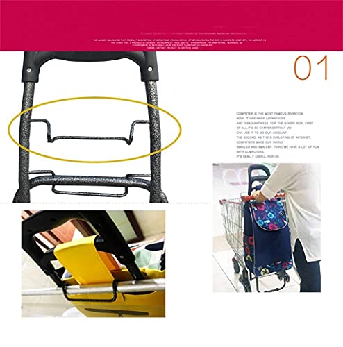 Einkaufstrolley Multifunktions-Einkaufswagen Travel Climb Stairs Collapsible Portable Iron Art Supermarkt Push Trailer… – Bild 3