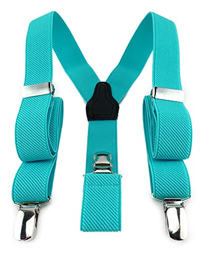 Tirantes infantiles TigerTie turquesa de tres clips extrafuertes que no se sueltan