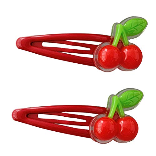 Xdodnev Women Girls Baking Paint Bb Hair Clip Lovely 3D Strawberry Banana Cherry Fruit Resin Water Drop Snap Barrettes Hair Accessories #TOP4