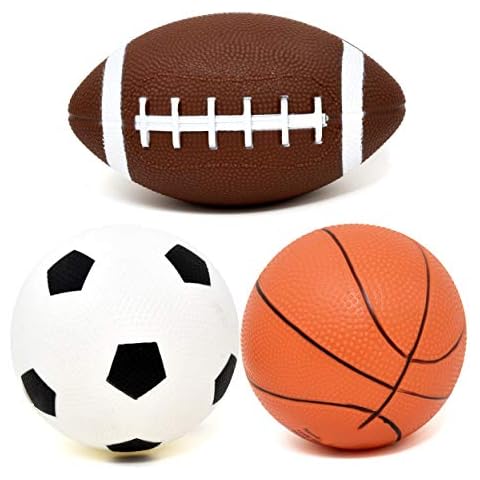 Number 1 in Gadgets Set of 3 Sports Balls for Kids, Mini Sport Pack Includes Football, Soccer & Basketball for Soft Indoor & Outdoor Play Great for Toddlers & Little Hands Cover