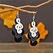 Dreuyet 6 Pairs Wooden Dangle Earrings Set for Women Bohemian Multilayer African Natural Wood Teardrop Hollow Out Boho Ethnic Statement Lightweight Drop Wood Earrings (6 Pairs Music Note)