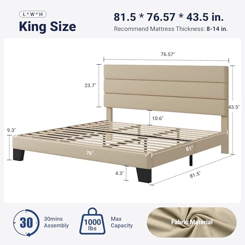 La Mejor Selección de Bases para Cama King Size de Madera los 5 mejores. 17 Bases para Cama King Size de Madera marca Allewie (2)