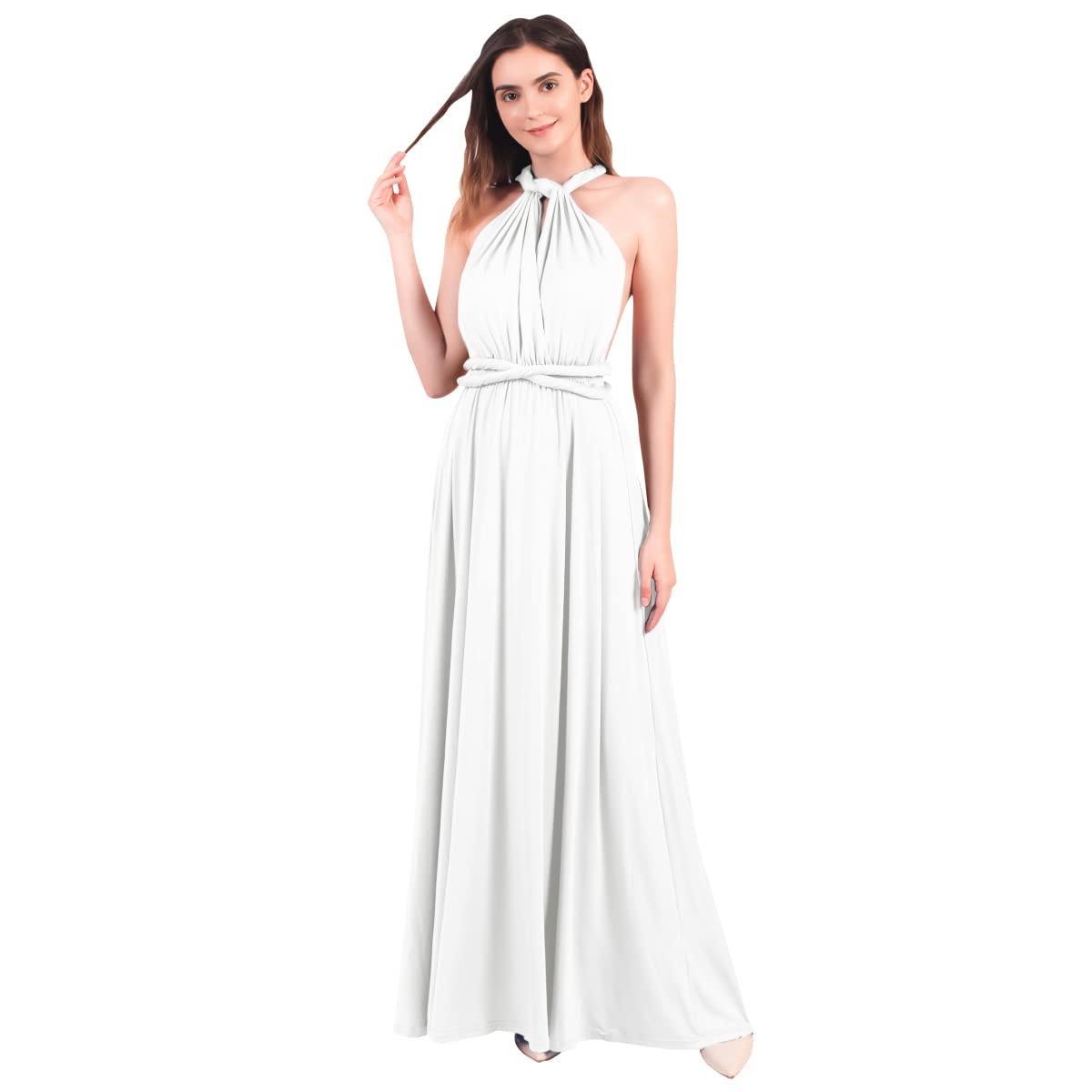 Odizli Vestido de noche largo para mujer, sexy, sin espalda, multivía, envolvente, vestido de fiesta, vestido de dama de honor, vestido de fiesta