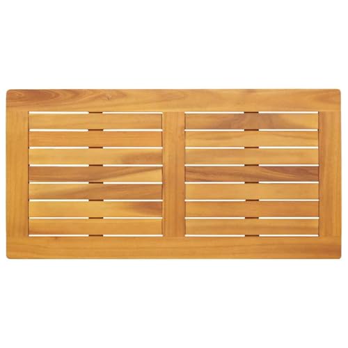 vidaXL Tapa de Mesa Rectangular de Madera Maciza de Teca de para Interior/Exterior, Aceitado 90X45X2 cm, Superficie Duradera y Versátil para Espacios Modernos