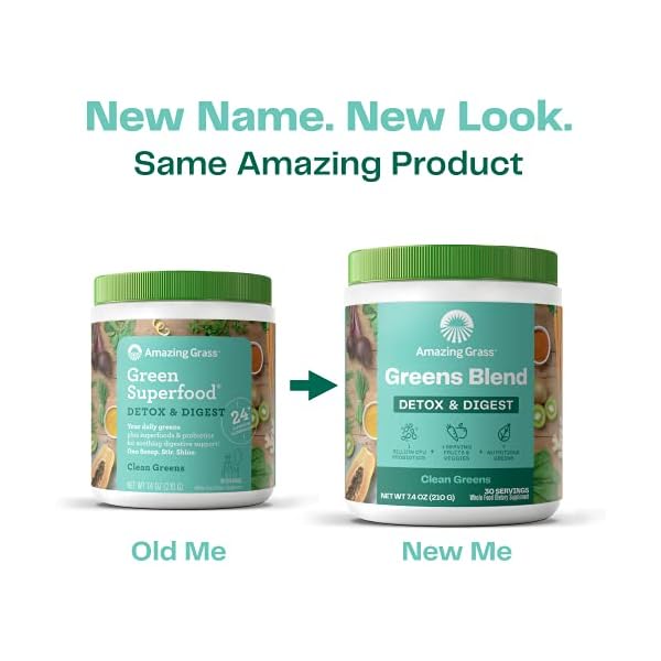Amazing-Grass-Greens-Blend-Detox-Digest-Cleanse-with-Super-Greens-Powder-Digestive-Enzymes-Probiotics-Clean-Green-30-Servings-Packaging-May-Vary Amazing Grass Greens Blend Detox & Digest: Smoothie Mix, Cleanse with Super Greens Powder, Digestive Enzymes & Probiotics, Clean Green, 30 Servings (Packaging May Vary)