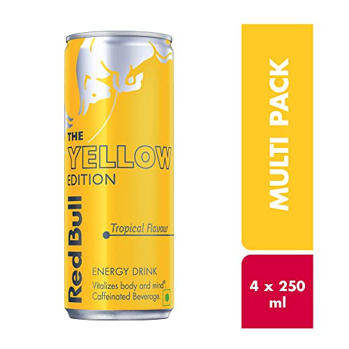 Image of Red Bull Energy Drink, The Yellow Edition, 250 ml (Pack of 4)