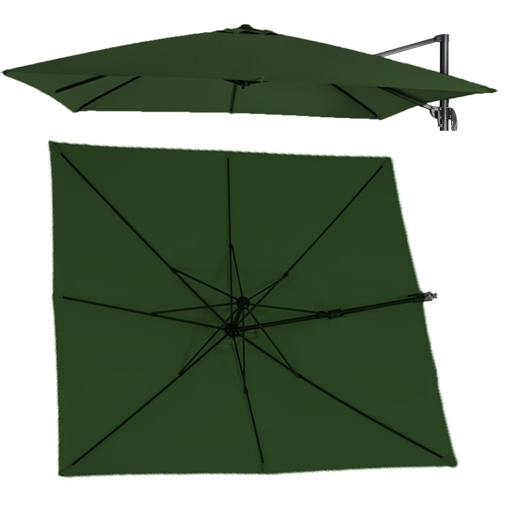 LRZPTDYU This 10ft Square Patio Umbrella Replacement Canopy Outdoor Cantilever Top Cover for Market Table Green 4x (13x9.8ft) Sunshade for Yard & Garden