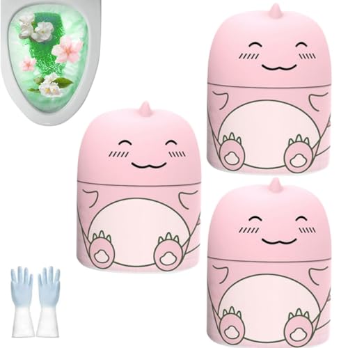 Homtrator Toilet Wonder Clean and Fresh, Magic Toilet Cleaning Bottle, Toilets Cleaner & Deodorizer Wonder, Bathroom Toilets Tank Cleaner with Carrying Rope, Cute Dinosaur-Shaped, For Deep Cleaning