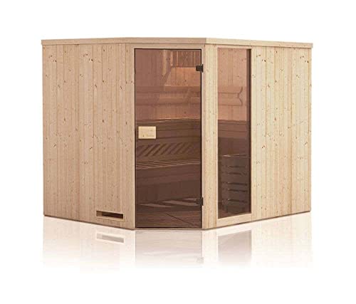 GartenHaus GmbH Innenkabine Spruce für Saunahäuser 3 Sitzbänke aus Holz Wandstärke 68 mm