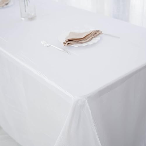 Miniatura 2 de Mantel rectangular de tafetán arrugado de acordeón de 90 x 156 pulgadas, manteles de boda, manteles de mesa, decoración de eventos, manteles para