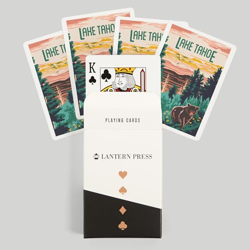 Lantern Press Lake Tahoe, Baraja de 52 cartas póker miniatura 6