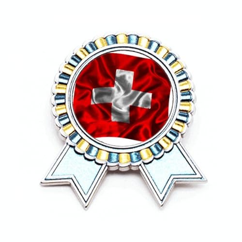 Broche en soie de la Suisse en métal taille M idée cadeau souvenir helvétique original