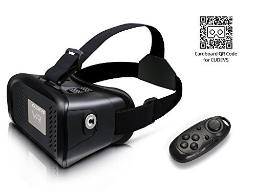 CUDEVS 3D VR Glasses,VR Headset Virtual Reality with Adjustable Len for iPhone 5 5s 6 6s 7 plus Samsung S5 S6 Edge Note 3 4 5 and 3.5-6.0 inch Smartphone for 3D Movies and Games (VR with Remote)