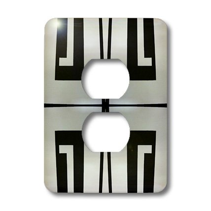 Cache de prise 3dRose lsp_29787_6 avec motif géométrique noir et blanc pour intérieur