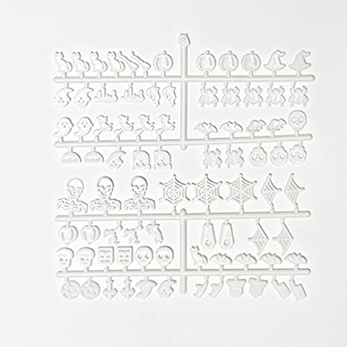 Nomnu Spooky Letter Board Characters (White) - Board Not Included - Halloween Decorations Emojis For Letterboard - Gothic Decor Icons, +80Pcs Felt Message Board Accessories - Shapes Include: Pumpkin, Coffin, Skeleton, Skull, Spider, Bat, Witch Hat, Broom #TOP4