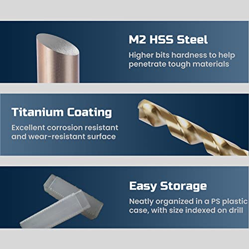 Lichamp Left Hand Drill Bits 4-Pieces 1/8 1/4 3/8 1/2 For Metal Sheet, 4-Piece Genuine M2 Hss Twist Reverse Drill Bits #TOP4