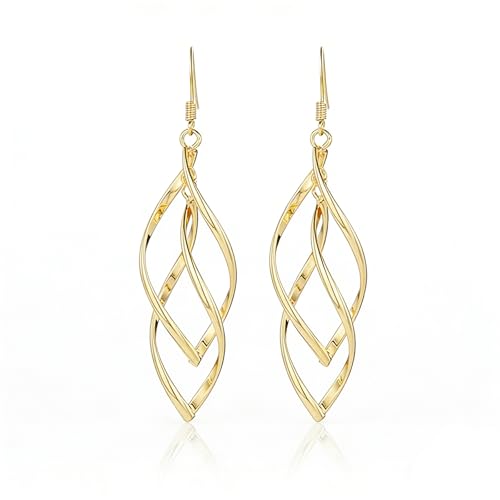 18K Gold Plated Earrings for Women Hypoallergenic Statement Earrings for Girl Trendy Fashion Jewelry Gifts(Gold)