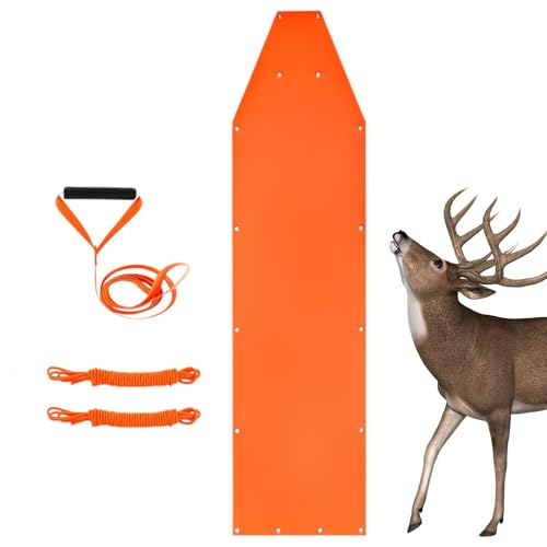 Trineo de arrastre de ciervos para caza, trineo de ciervo grueso para caza, deslizamiento de juego con arnés, trineo de arrastre de patio, trineo de pesca en hielo, accesorios de caza para hombres al