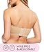 Carole Martin Strapless Bras for Women, Wireless Womens Bandeau Bra from Small to Plus Size - 44 Beige