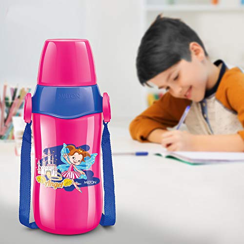 Image of Milton Steel Whizz 600 Insulated School Kids Bottle with Inner Steel, 520 ml, Pink