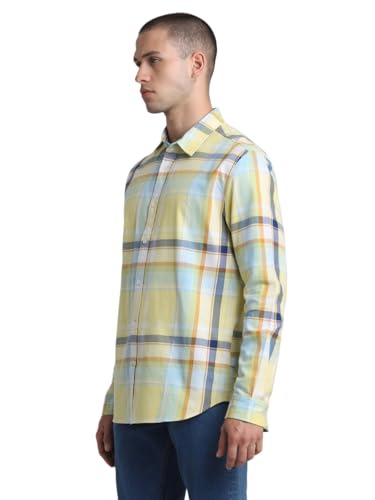 Image of Jack & Jones Men's Cotton Checke Slim Fit Shirt