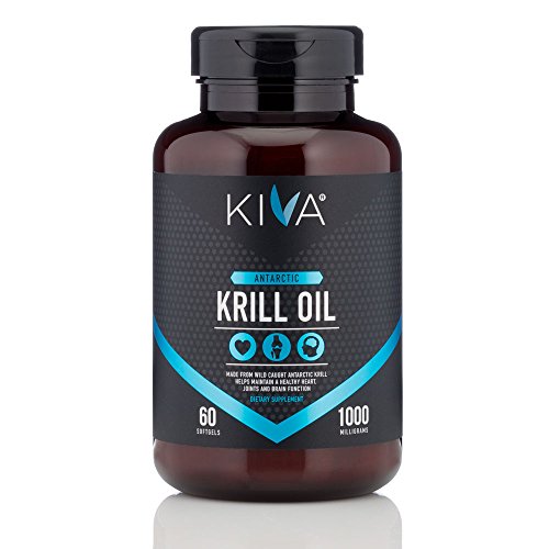 Kiva Antarctic Krill Oil - Sustainably Wild-Caught Krill (60 Softgels) - 1000mg, Rich with Omega-3 Fatty Acids, EPA, DHA and Astaxanthin, No Fishy Aftertaste, 3rd Party Tested, BPA-Free Bottle