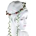 Sanwood Lady Boho Floral Flower Festival Wedding Garland Forehead Hair Head Band (Red)