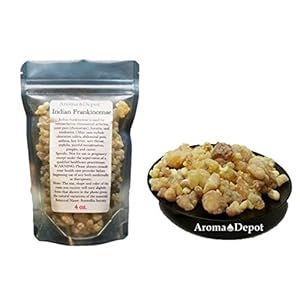Indian Frankincense 100% Pure Natural Gum Organic Aromatic Tear Rock Incense Tree Sap Olibanum Bulk Boswellia Serrata (4 Ounce)