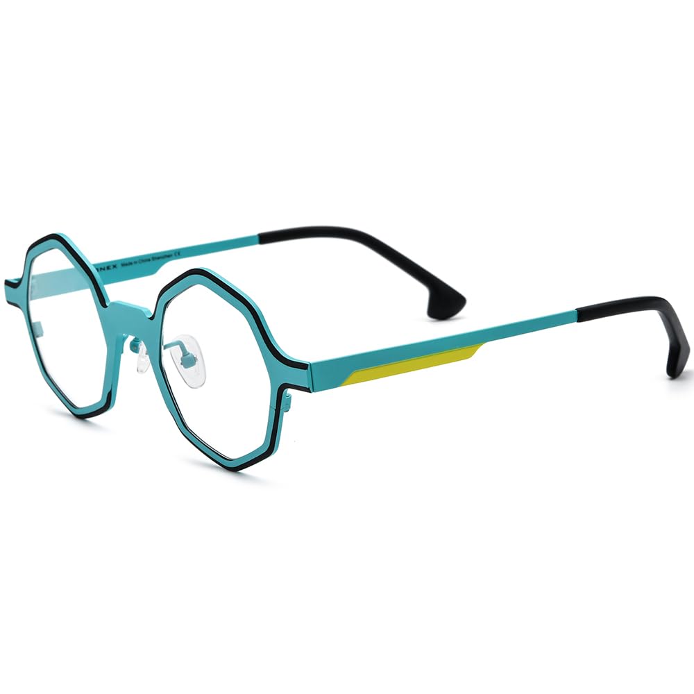 FONEX Colorful Pure Titanium Glasses Frame Women Retro Round Eyeglasses