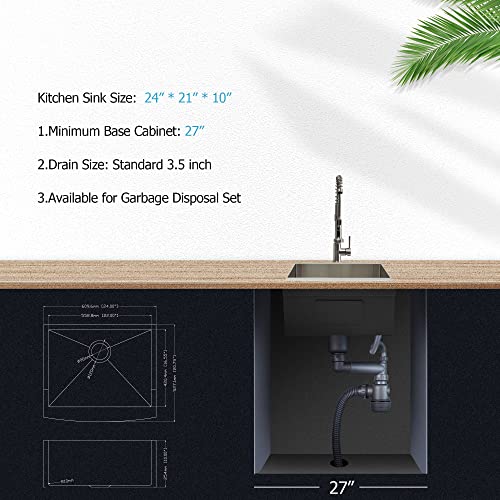 Snapklik.com : 24 Inch Farmhouse Kitchen Sink - 24 Inch Apron Front