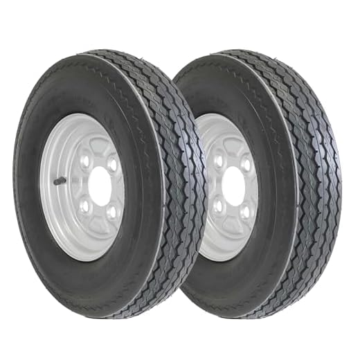 The Drive | 2x Komplettrad 4.00-8/4.80 62N für kleine Pkw-Anhänger | Felge 2,50x8 ET0 / ML60 – Lochkreis 4x100 | Tragkraft je 265kg – max. 140 km/h