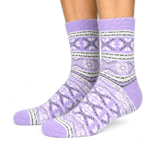 Image of Angora Wool Socks - Machine Washable Dry-Foot Fuzzy Warm Breathable Soft Unisex Indoor /Outdoor Socks for Women and Men