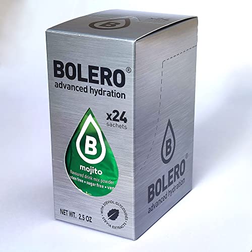 Bolero MOJITO 24x3g | Dryckespulver utan socker, sötat med stevia + vitamin C | lämpligt för barn, idrottare och diabetiker | glutenfri och veganskvänlig